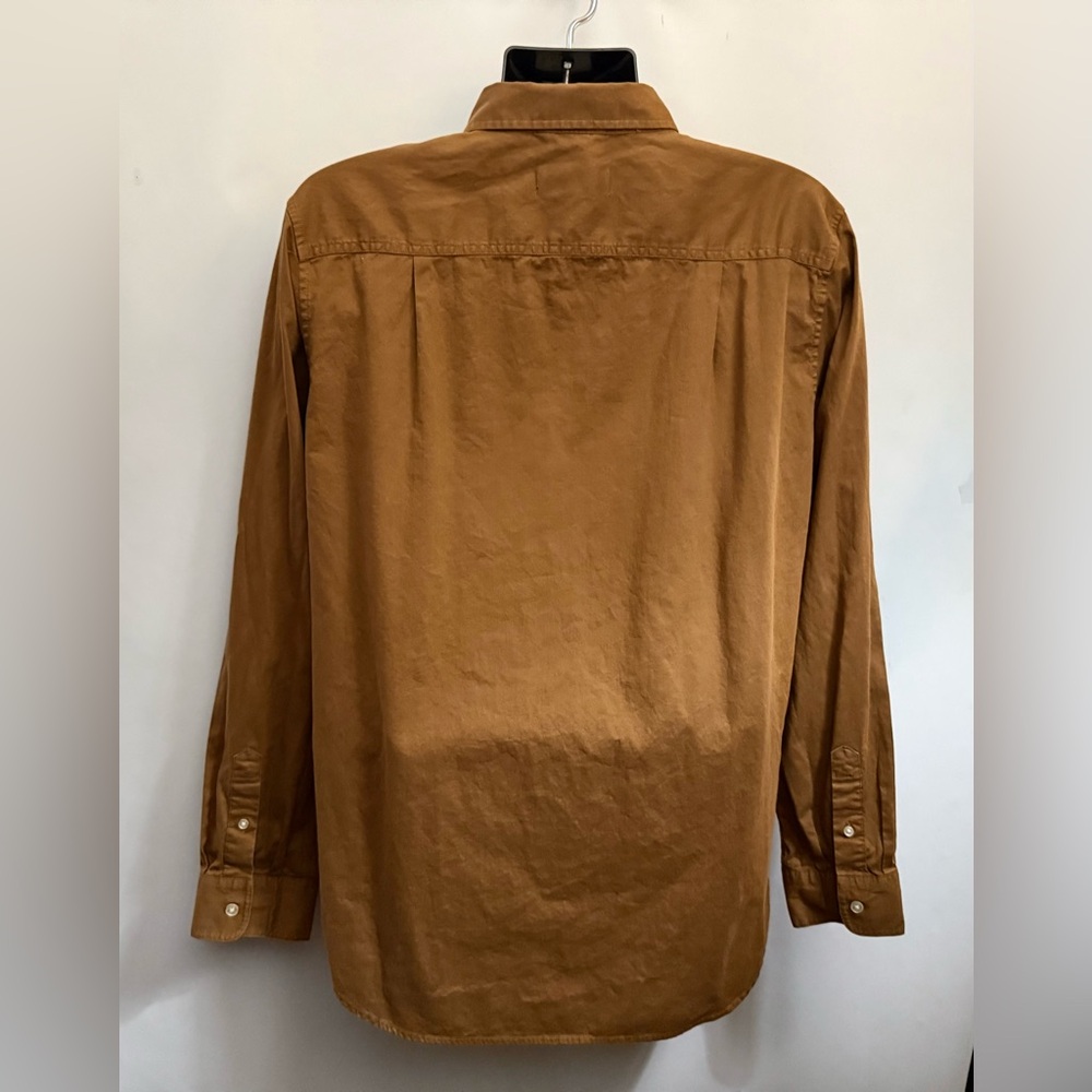 BUCK MASON Shirt Mens L Skyline Poplin Button Down Chest Pocket Brown Cotton - Picture 7 of 14